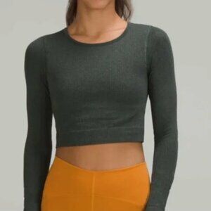 Lululemon Ebb to Street Long Sleeve Shirt Dark Green Size 6